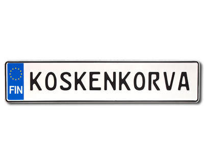 04. Finnisches Autoschild mit EU-Zeichen, 520 x 110 mm